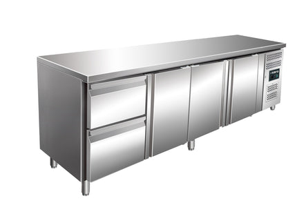 Kølebord med 3 låger og 1x 2 skuffesæt, model KYLJA 4110 TN
