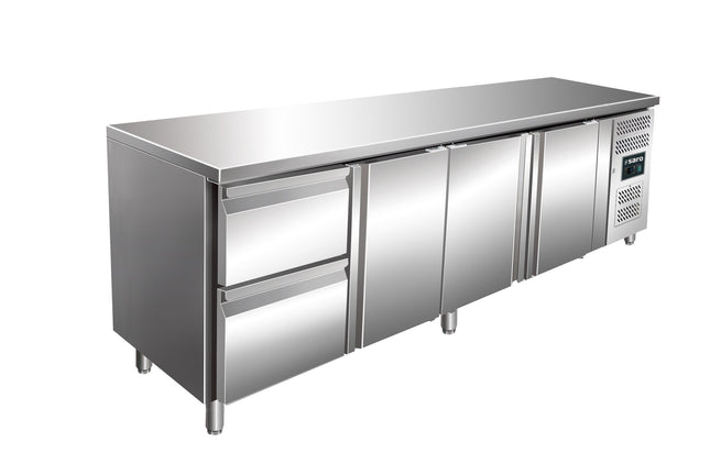 Kølebord med 3 låger og 1x 2 skuffesæt, model KYLJA 4110 TN