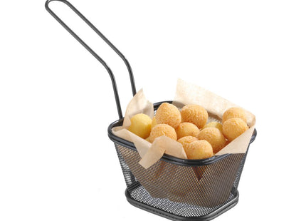 Stabelbar mini friturekurv sort, HENDI, 105x90x(H)60mm