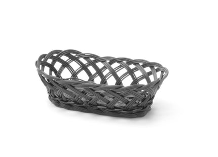 Kurve med flettede sider, HENDI, oval, Sort, 225x130x(H)55mm