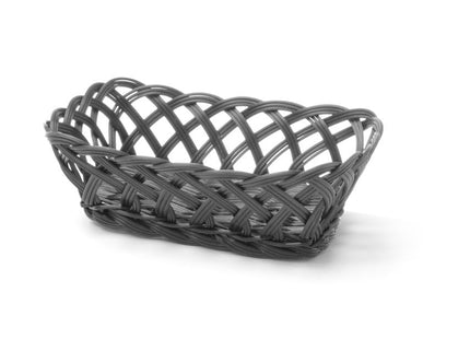 Kurve med flettede sider, HENDI, rektangulær, Sort, 225x150x(H)65mm