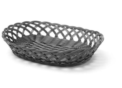 Kurve med flettede sider, HENDI, oval, Sort, 320x230x(H)55mm