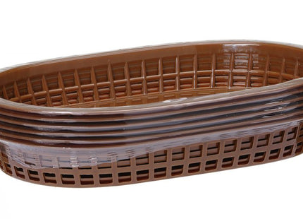 Serveringskurve i fastfood-stil, HENDI, Brun, 6 stk., 275x175x(H)38mm