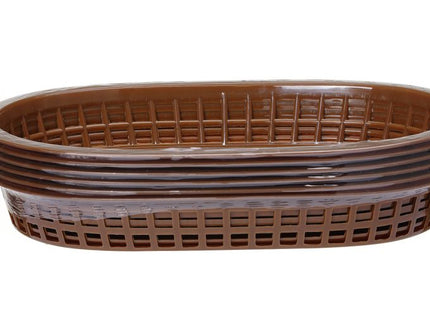 Serveringskurve i fastfood-stil, HENDI, Brun, 6 stk., 275x175x(H)38mm