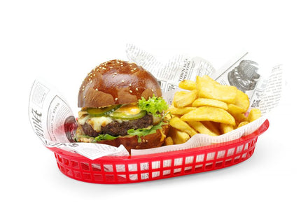 Serveringskurve i fastfood-stil, HENDI, Sort, 6 stk., 272x175x(H)38mm