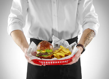 Serveringskurve i fastfood-stil, HENDI, Sort, 6 stk., 272x175x(H)38mm