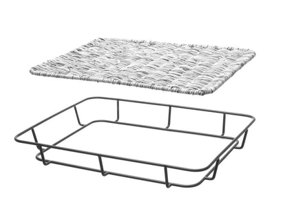 Bagerikurv med kant i rustfrit stål, HENDI, Lysegrå, 400x300x(H)50mm
