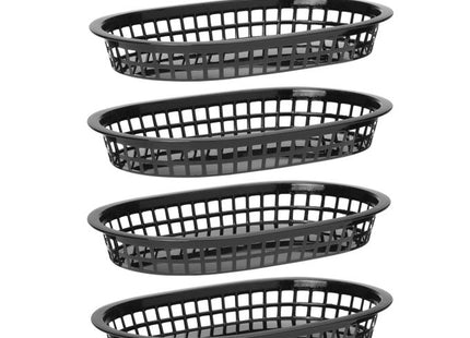 Serveringskurve i fastfood-stil, HENDI, Sort, 6 stk., 272x175x(H)38mm