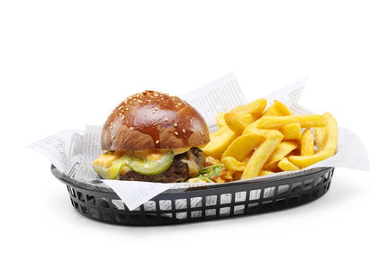 Serveringskurve i fastfood-stil, HENDI, Sort, 6 stk., 272x175x(H)38mm