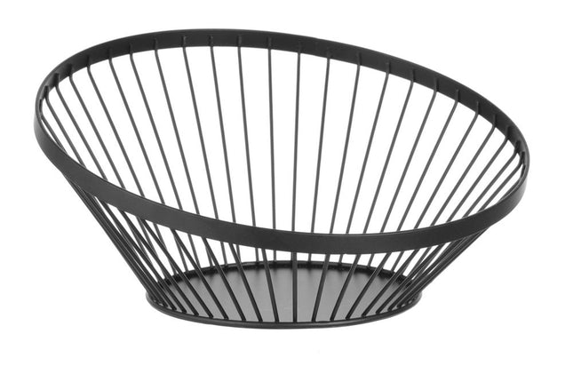 Skrå rund frugtkurv sort, HENDI, ⌀280x(H)130mm