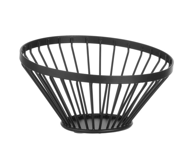 Skrå rund frugtkurv sort, HENDI, ⌀150x(H)80mm