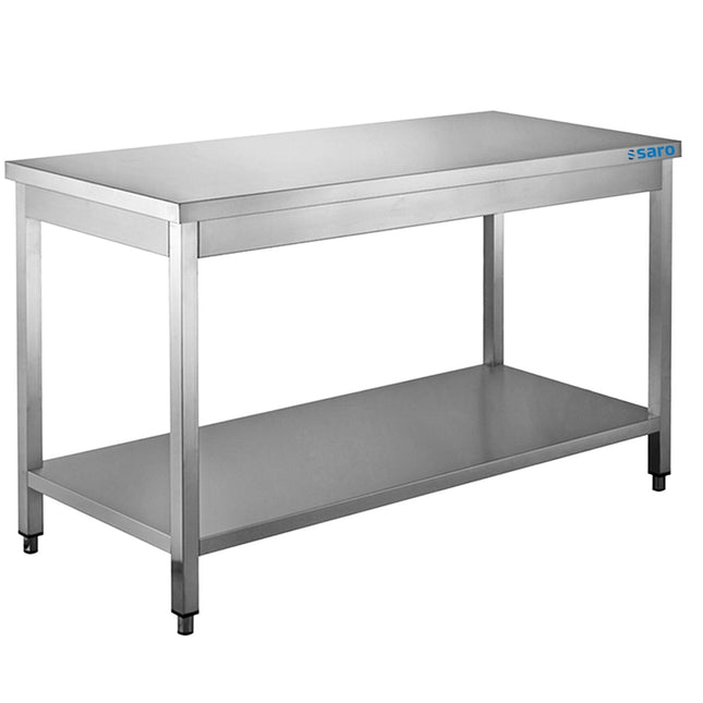 Rustfrit stål bord, med underhylde - 600 mm dybde, 1000 mm