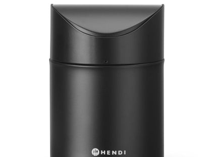 Bordaffaldsspand med svinglåg, HENDI, 1,2L, Sort, ⌀120x(H)165mm