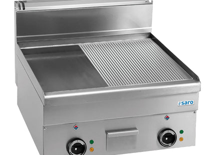 Elektrisk Grillplade 1/2 Glat 1/2 rillet 600x600
model EFT66LR