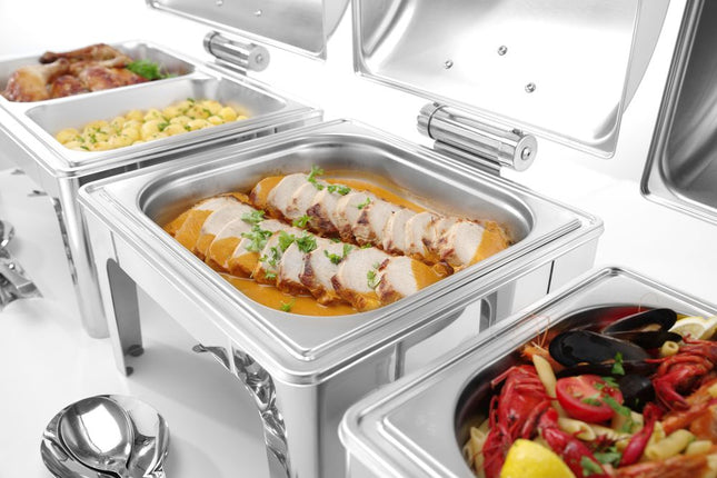 Chafing dish GN 1/1 spejlfinish, HENDI, Profi Line, 9L, 570x405x(H)320mm