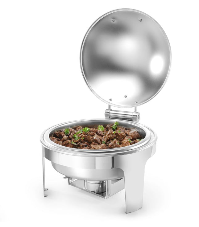 Chafing dish rund satinfinish, HENDI, Profi Line, 6L, 465x420x(H)320mm