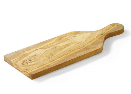 Ostebræt med håndtag, oliventræ, rektangulært, HENDI, 400x140x(H)18mm