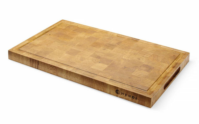 Serveringsbræt i eg, end-grain, HENDI, 530x325x(H)35mm, Rektangulær