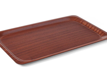 Serveringsbakke, rektangulær, skridsikker, lamineret, AmerBox, GN 1/1, Mahogany, 325x530mm