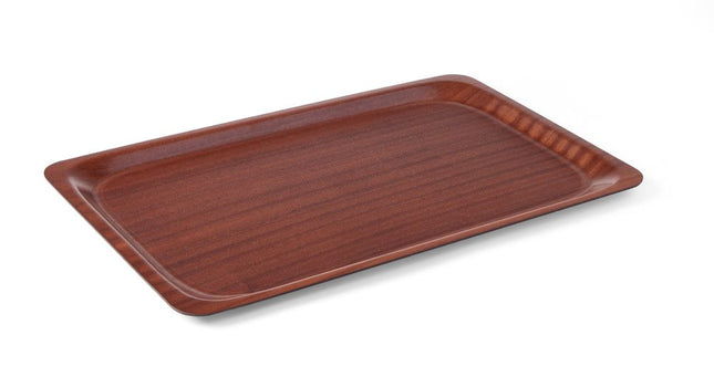 Serveringsbakke, rektangulær, skridsikker, lamineret, AmerBox, GN 1/1, Mahogany, 325x530mm