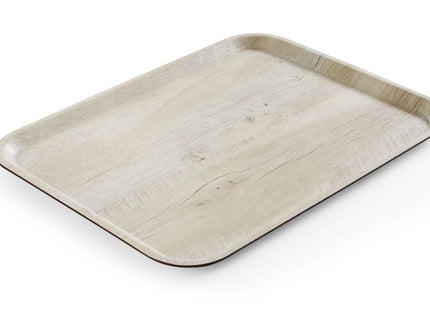 Serveringsbakke med melaminlaminat, skridsikker, med trædesign, AmerBox, Wood light, 330x430mm