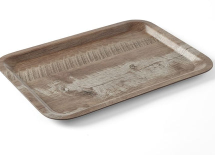 Serveringsbakke med melaminlaminat, skridsikker, med trædesign, AmerBox, Wood dark, 240x340mm