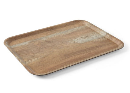 Serveringsbakke med melaminlaminat, skridsikker, med trædesign, AmerBox, Wood, 370x530mm