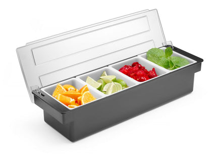 Condiment holder - 4 beholdere, BarUp, 480x150x(H)100mm
