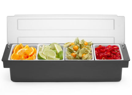 Condiment holder - 4 beholdere, BarUp, 480x150x(H)100mm
