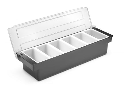 Condiment holder - 6 beholdere, BarUp, 480x150x(H)100mm
