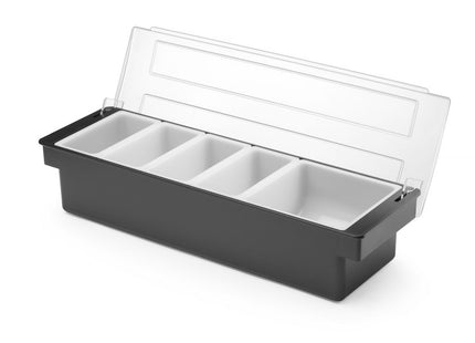 Condiment holder - 5 beholdere, BarUp, Sort, 480x150x(H)100mm