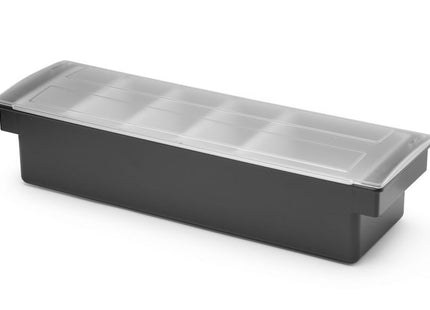 Condiment holder - 5 beholdere, BarUp, Sort, 480x150x(H)100mm