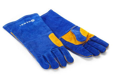 Varmebestandige handsker, læder, HENDI, Blå, 2 stk., (L)410mm