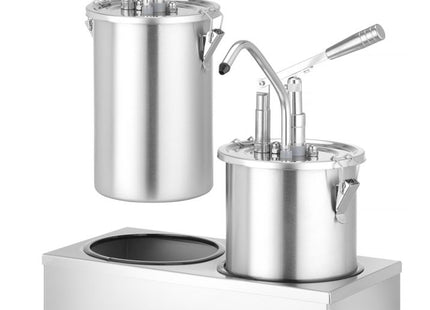 Sæt: 2 x Saucebeholder i rustfrit stål med dispenser, HENDI, 9L, 500x235x(H)360mm