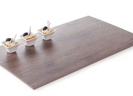 Plateau, rektangulært – egetræsdesign, HENDI, GN 1/1, 530x325x(H)10mm