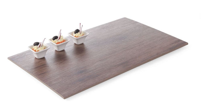 Plateau, rektangulært – egetræsdesign, HENDI, GN 1/1, 530x325x(H)10mm