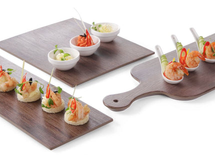 Plateau, rektangulært – egetræsdesign, HENDI, GN 1/1, 530x325x(H)10mm