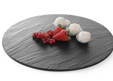 Plateau, rundt – skiferdesign, HENDI, ⌀430x(H)7mm