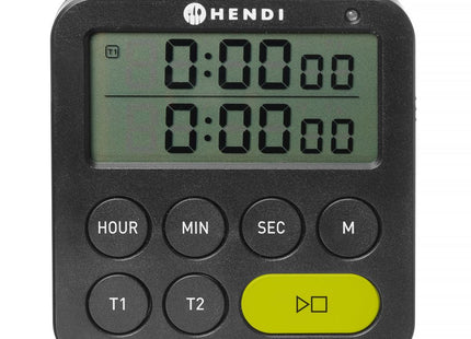Dobbelt timer, HENDI, sort, 82x20x(H)86mm