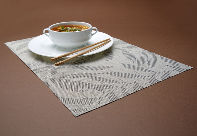 Dækkeserviet, leaves – sæt, HENDI, Light grey, 6 pcs., 450x300mm