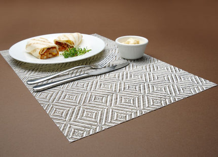 Dækkeserviet, geometric pattern, HENDI, sølv, 6 pcs., 450x300mm