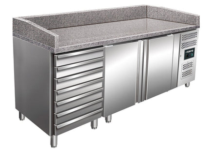 Pizzabord med skuffer - Mål: 2025 x 800 x 890-950/1040 mm - Model: Marga PZ 2610 TN