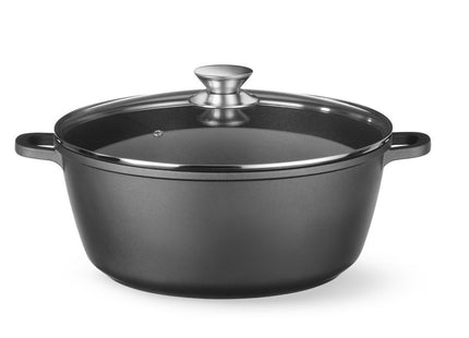 Kasserolle med non-stick belægning, HENDI, 7,5L, sort, 387x310x(H)130mm, Round
