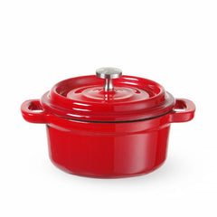 Støbejernsgryde, emaljeret, HENDI, 0,27L, rød, 130x100x(H)48mm, Round