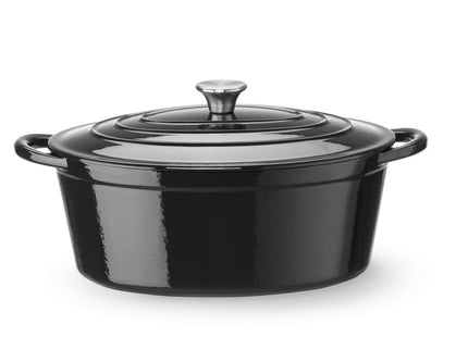 Støbejernsgryde, emaljeret, HENDI, 0,27L, sort, 130x100x(H)48mm, Round