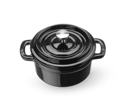 Støbejernsgryde, emaljeret, HENDI, 0,27L, sort, 130x100x(H)48mm, Round