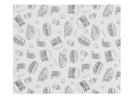 Fedttæt papir, HENDI, Fast Food Illustration Pattern, 500 stk., 305x305mm