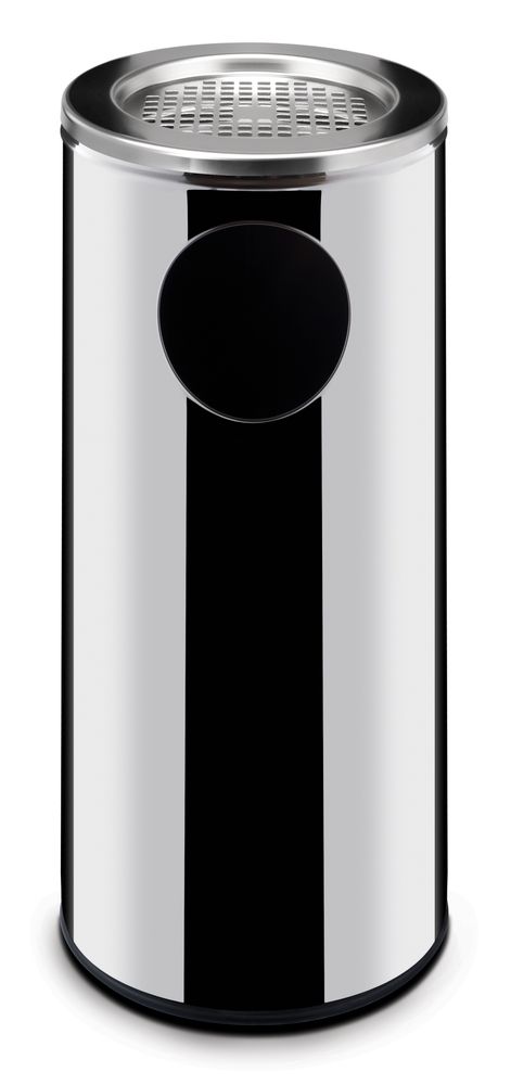 Stående affaldsbeholder med askebæger, HENDI, 33L, ⌀240x(H)660mm
