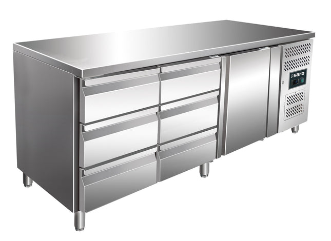 Kølebord med 1 låge og 2x 3 skuffesæt, model KYLJA 3150 TN