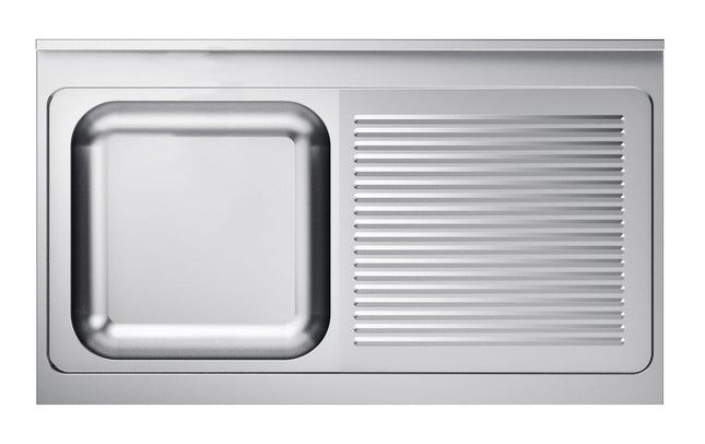 Bordplade med 1 vask - venstre - 700 x 1200 mm